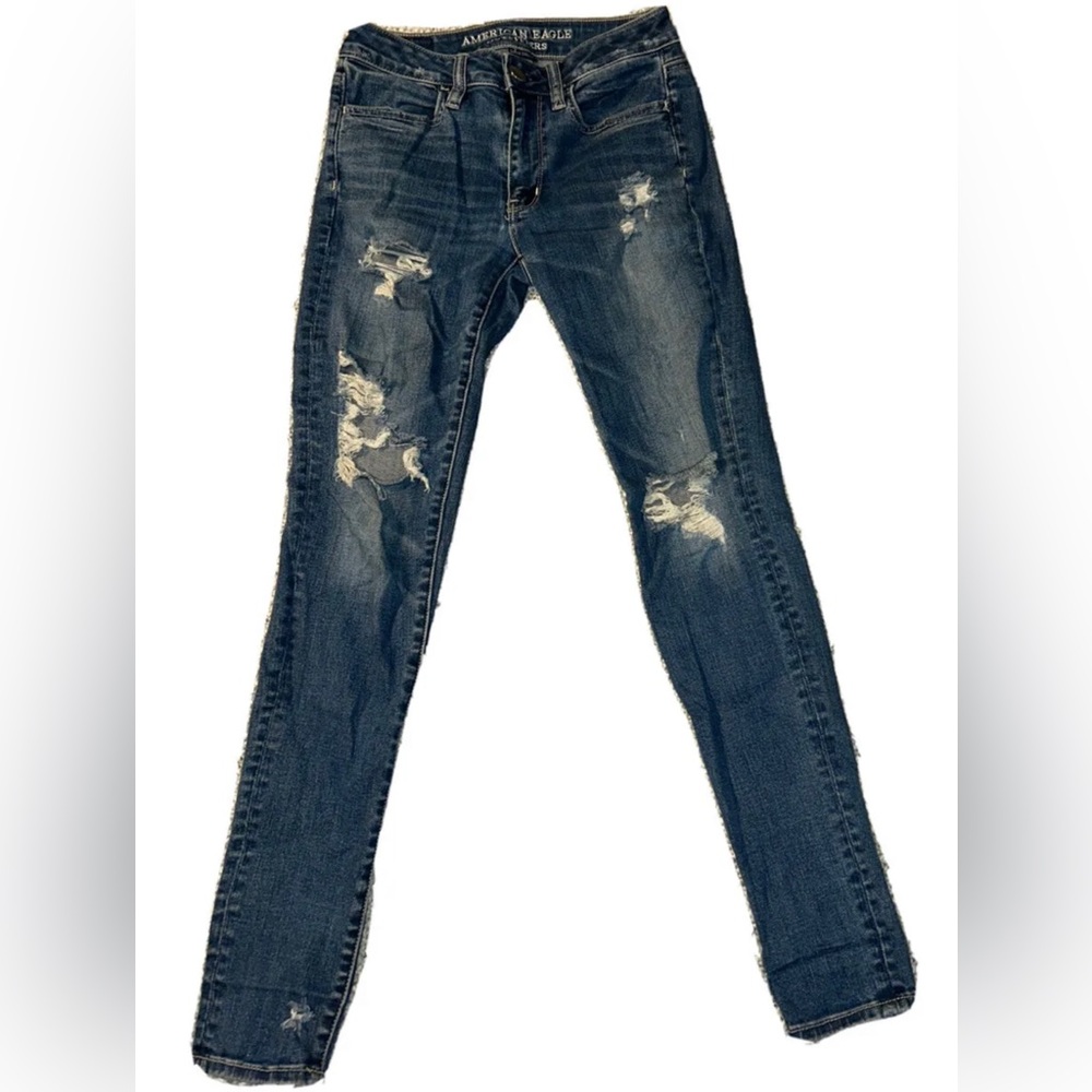 American Eagle Distressed Hi-rise Jeggings size 2